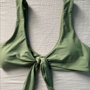 Front tie bathing suit top